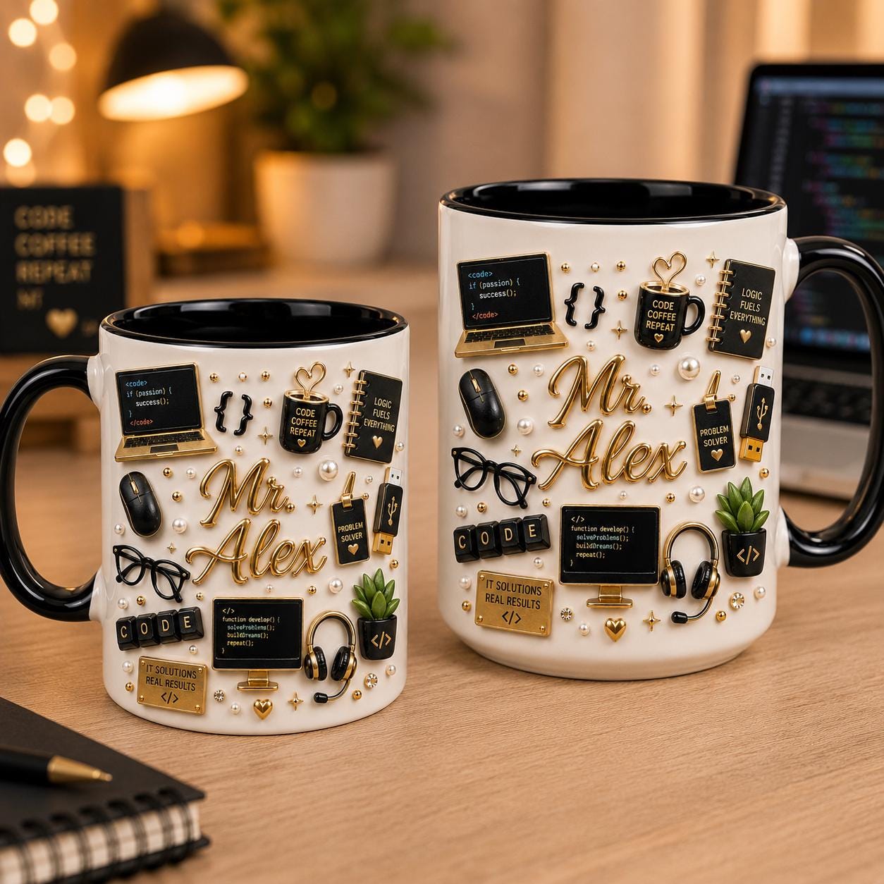 Custom Software Engineer Mug with Name, Personalized Programmer Gift, 3D Look Coder Coffee Cup, IT Professional Gift for Him
