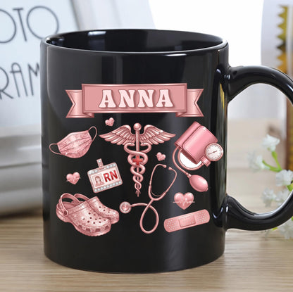 Personalized RN Life Mug, 3D Effect Medical Design, Nurse Appreciation Gift