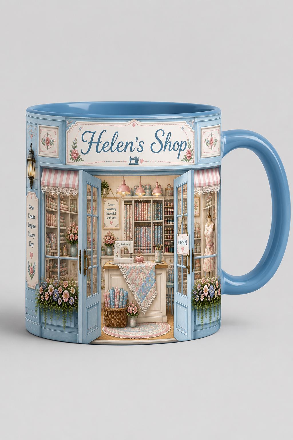 Personalized 3D Effect Bookstore Accent Mug, Custom Name Book Lover Gift, Bookish Gifts For Reader