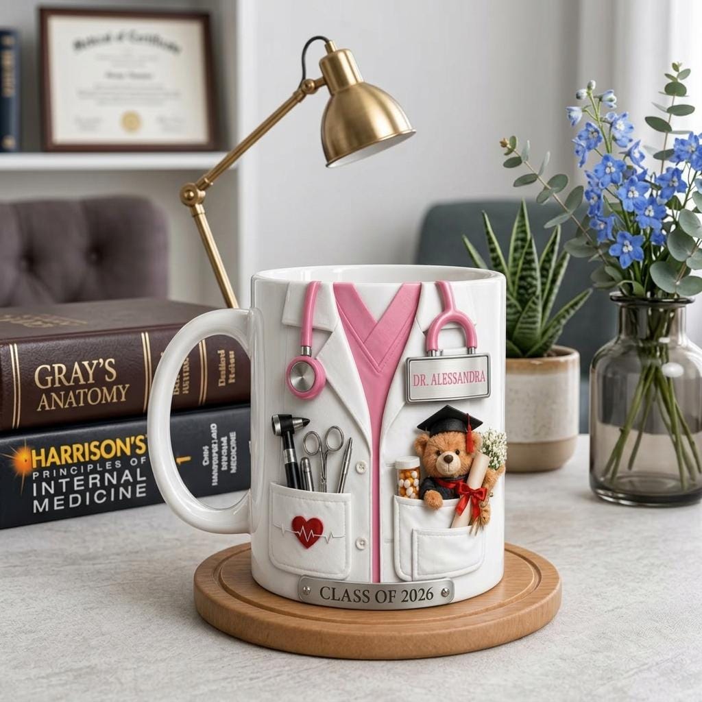 Personalized Doctor Mug, Medical School Graduation Gift, Custom Name Nurse Mug, Future Doctor Gift, Med Student Gift, Class of 2026