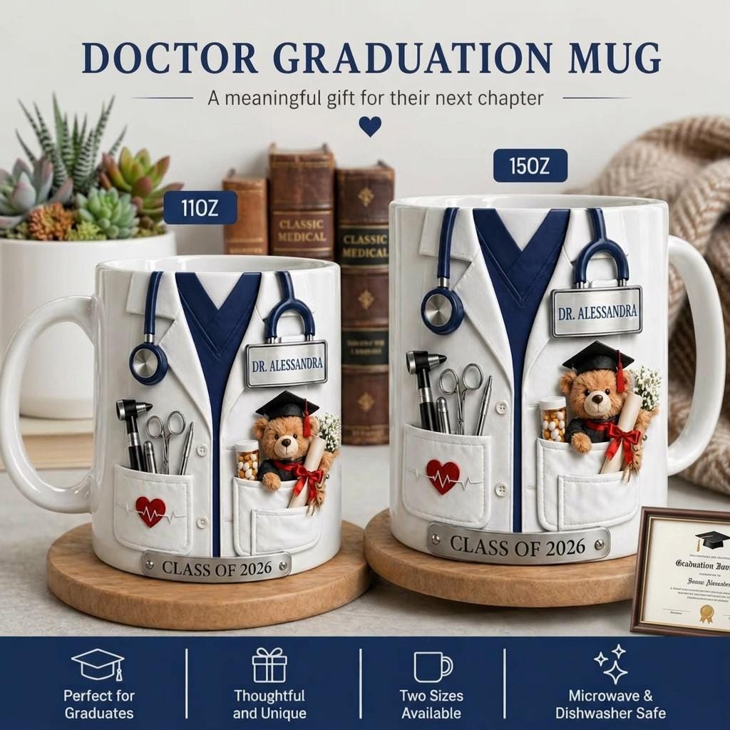 Personalized Doctor Mug, Medical School Graduation Gift, Custom Name Nurse Mug, Future Doctor Gift, Med Student Gift, Class of 2026