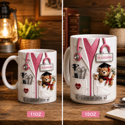 Personalized Doctor Mug, Medical School Graduation Gift, Custom Name Nurse Mug, Future Doctor Gift, Med Student Gift, Class of 2026