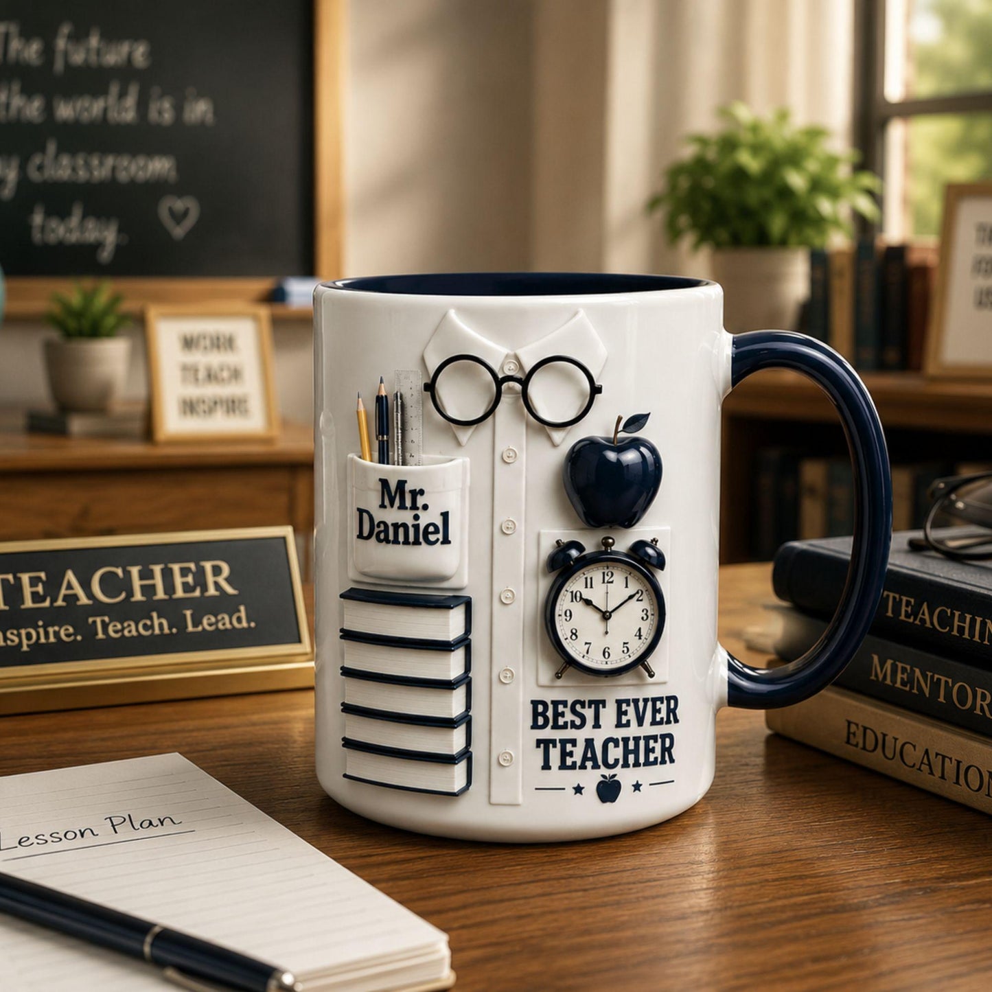 Personalized Teacher Appreciation 3D Coffee Mug, Custom Best Ever Teacher Coffee Mug, Teacher Appreciation Gift, Back To School Gift