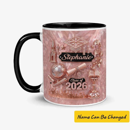 Personalized Graduation Mug Class of 2026 , 3D Effect Ceramic Coffee Cup , Custom Grad Gift