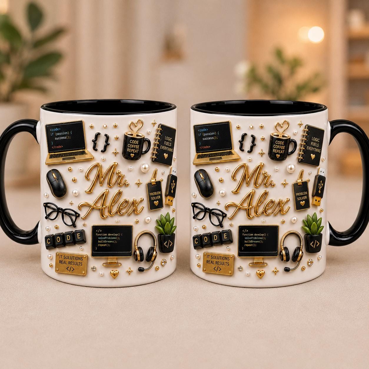 Custom Software Engineer Mug with Name, Personalized Programmer Gift, 3D Look Coder Coffee Cup, IT Professional Gift for Him